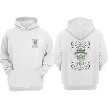 The Wert Unisex Task Force Prıce Tasarım Ön Arka Baskılı Normal Kalıp Beyaz Sweatshirt