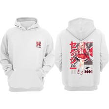 The Wert Unisex Get Silly! Tasarım Ön Arka Baskılı Normal Kalıp Beyaz Sweatshirt