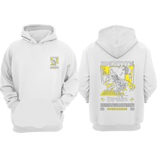 The Wert Unisex Identity Drain Tasarım Ön Arka Baskılı Normal Kalıp Beyaz Sweatshirt