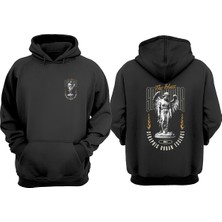 The Wert Unisex The Hues Tasarım Ön Arka Baskılı Normal Kalıp Siyah Sweatshirt