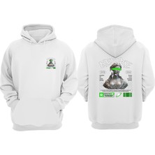The Wert Unisex Desire Statue Tasarım Ön Arka Baskılı Normal Kalıp Beyaz Sweatshirt