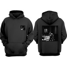 The Wert Unisex Michael Corleone Yemek Masası Tasarım Ön Arka Baskılı Normal Kalıp Siyah Sweatshirt