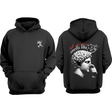 The Wert Unisex Smells Like Bs Tasarım Ön Arka Baskılı Normal Kalıp Siyah Sweatshirt