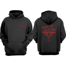 The Wert Unisex Every Last One Tasarım Ön Arka Baskılı Normal Kalıp Siyah Sweatshirt