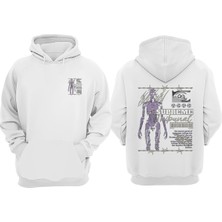 The Wert Unisex Tribunal Tasarım Ön Arka Baskılı Normal Kalıp Beyaz Sweatshirt