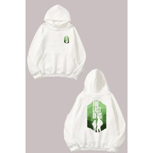 The Wert Unisex The Last Of Us Tasarım Ön Arka Baskılı Normal Kalıp Beyaz Sweatshirt