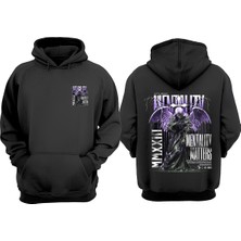 The Wert Unisex Mentality Tasarım Ön Arka Baskılı Normal Kalıp Siyah Sweatshirt