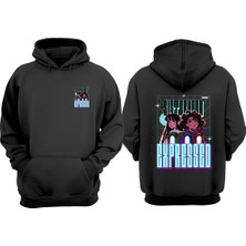 The Wert Sisterhood Expressed Tasarım Ön Arka Baskılı Normal Kalıp Siyah Sweatshirt