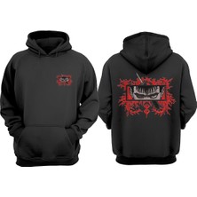 The Wert Unisex Guts Embroidery Anime Tasarım Ön Arka Baskılı Normal Kalıp Siyah Sweatshirt