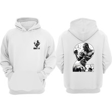 The Wert Gian Galang Tasarım Ön Arka Baskılı Normal Kalıp Beyaz Sweatshirt