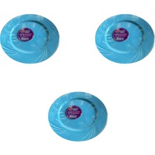 Omeyva Kullan At Parti Davet Sunum Servis Plastik Sert Mika Tabak - 26 Cm. - Turkuaz - 6 Adetlik 3 Paket