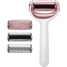 Geske Dermaroller Cihaz (Mikro İğneli, Buz Başlığı, Pembe Kuvars Başlıklı)  MicroNeedle Face & Body Roller