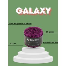 Filyarn Mor Galaxy Simli Pullu Örgü İpi