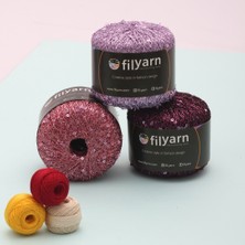 Filyarn Mor Galaxy Simli Pullu Örgü İpi