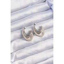Toptan Bulurum Pirinç Gold Gümüş Renkli Düz Plaka Halka Küpe - TJ-BKP9229
