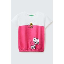 Kk T Kk_snoopy Baskılı Renk Bloklu T-Shirt