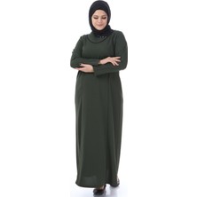 FERACE Kadın Büyük Beden Petek Kumaş Jakar Anne Elbisesi