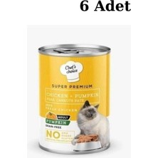 Chef's Choice New Chefs Choice Tavuklu ve Bal Kabaklı Tahılsız Ezme Yetişkin Kedi Konservesi 400 gr 6 Adet