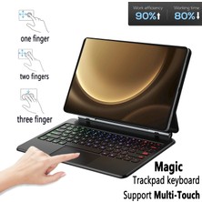 Five-E Samsung Galaxy Tab S7 LED Aydınlatmalı Touchpadli Manyetik Kapaklı Bluetoothlu Magic Klavyeli Kılıf Sm- T870 T875 T878