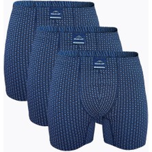 Malabadi Erkek Desenli 3 Lü Pamuk Elastan Uzun Boxer 3M073