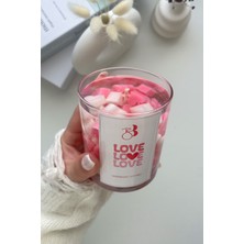 Bliss Beam Candle Decoration Aşk Büyüsü Kokulu El Yapımı Pembe Kalpli Dekorasyon Jel Mumu