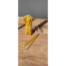 Balmumu mum doğal ince 10 Adet Mum 18X0.5
