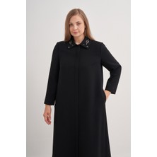 7639112 Yaka Işlemeli Pardösü