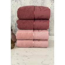 Özdilek Ditsy El Yüz Havlusu 4 Adet Pembe Mürdüm