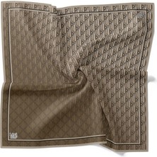 Levidor Tivil İpek Eşarp 4113 - 1 Kahverengi Karışık Desen