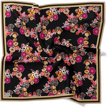 Levidor Tivil İpek Eşarp 4097 - 2 Siyah Karışık Desen