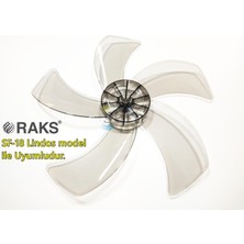 Sern Raks Sf 18 Nero Modele Uyumlu Vantilatör Pervanesi 16INÇ 5 Kanat 38CM Füme Renk Pls