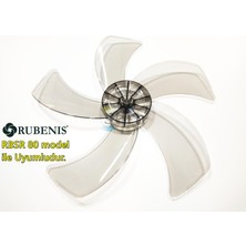 Sern Rubenis RBSR 80 Modele Uyumlu Vantilatör Pervanesi 16inç 5 Kanat 38Cm Füme Renk PLS