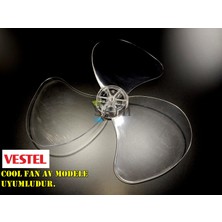 Sern Vestel Cool Fan Av Modele Uyumlu Vantilatör Pervanesi  3 Kanat 36CM Sert 16INÇ Şeffaf