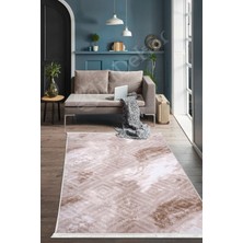 Dijidekor Halı Devetüyü  Karo Yıkanabilir Saçaklı Kesme Ince Yolluk Kilim Salon Halısı Modeli