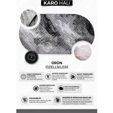 Diji Dekor Halı Gri  Karo Yıkanabilir Saçaksız Kesme Ince Yolluk Kilim Salon Halısı Modelleri