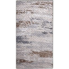 Diji Dekor Halı GRI14  Karo Yıkanabilir Saçaksız Kesme Ince Yolluk Kilim Salon Halısı Modelleri
