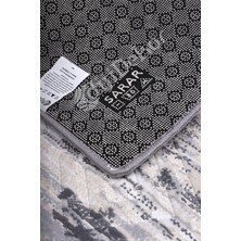 Diji Dekor Halı GRI14  Karo Yıkanabilir Saçaksız Kesme Ince Yolluk Kilim Salon Halısı Modelleri