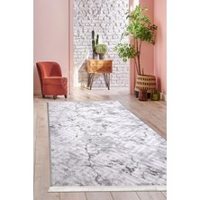 Dijidekor Halı Gri  Karo Yıkanabilir Saçaklı Kesme Ince Yolluk Kilim Salon Halısı Modelleri