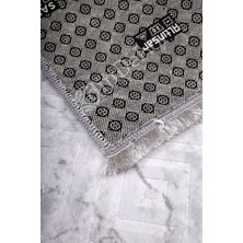 Diji Dekor Halı Gri  Karo Yıkanabilir Saçaklı Kesme Ince Yolluk Kilim Salon Halısı Modelleri