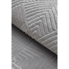 Diji Dekor Halı  Gri Pramit Kaymaz Yıkanabilir Saçaksız Oval Yolluk Kilim Salon Halısı Modelleri