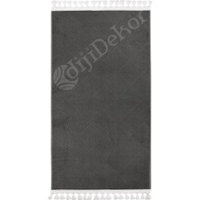 Diji Dekor Halı  Antrasit Pramit Kaymaz Yıkanabilir Saçaklı  Yolluk Kilim Salon Halısı Modelleri
