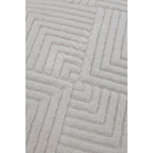 Diji Dekor Halı  Krem Pramit Kaymaz Yıkanabilir Kaymaz Yolluk Kilim Salon Halısı Modelleri