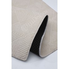 Diji Dekor Halı  Krem Pramit Kaymaz Yıkanabilir Kaymaz Yolluk Kilim Salon Halısı Modelleri