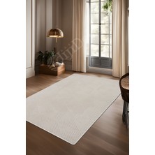Dijidekor Halı  Krem Pramit Kaymaz Yıkanabilir Kaymaz Yolluk Kilim Salon Halısı Modelleri
