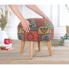 Lorence Home Rugrev Kilim Puf - Yeşil