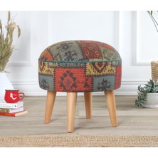 Lorence Home Rugrev Kilim Puf - Yeşil