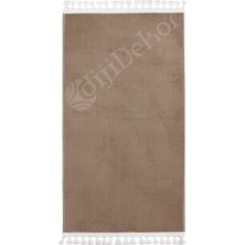 Diji Dekor Halı Cool Kahverengi Sahra Kaymaz Yıkanabilir Saçaklı  Yolluk Salon Halısı Modelleri