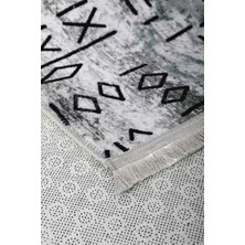 Diji Dekor Halı Gri Iskandinav Yıkanabilir Saçaklı Delüxe Kesme Yolluk Kilim Salon Halısı Modelleri