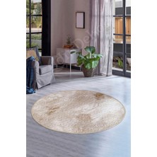 Dijidekor Halı Devetüyü  Yıkanabilir Saçaksız Yuvarlak Delüxe Yolluk Kilim Salon Halısı Modeli