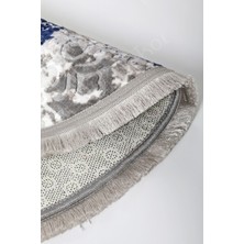 Diji Dekor Halı Lacivert  Saçaklı Oval Delüxe Kesme Yolluk Kilim Salon Halısı Modelleri